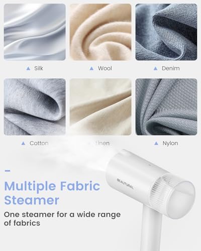 BEAUTURAL Foldable Clothes Steamer for Garments, Portable Fabric Iron
