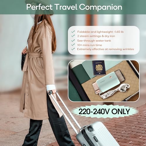 Newbealer Clothes Steamer: Portable 1200W Handheld Steamer, Fast Heat Up, 180ml Tank, Horizontal & Vertical Steaming