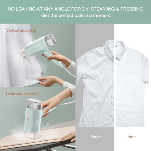 Newbealer Clothes Steamer: Portable 1200W Handheld Steamer, Fast Heat Up, 180ml Tank, Horizontal & Vertical Steaming