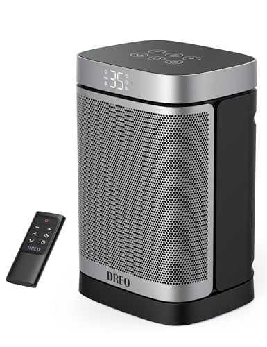 Dreo Electric Space Heater 1500W PTC Ceramic with Remote Control, Oscillating Portable, Thermostat - Home Heating Solution