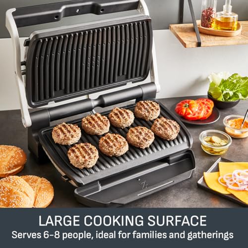 Tefal Optigrill Plus X-Large Grill: 9 Auto Settings, Cooking Sensor, Non Stick Plates, Stainless Steel, XL