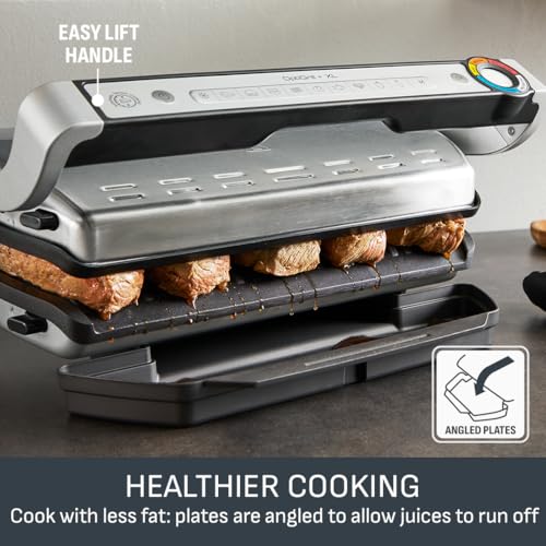 Tefal Optigrill Plus X-Large Grill: 9 Auto Settings, Cooking Sensor, Non Stick Plates, Stainless Steel, XL