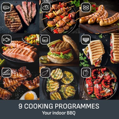 Tefal Optigrill Plus X-Large Grill: 9 Auto Settings, Cooking Sensor, Non Stick Plates, Stainless Steel, XL