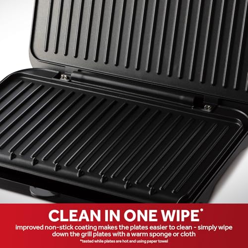 George Foreman Electric Fit Grill: Non-Stick Healthy Griddle Panini BBQ - Black, 2400W