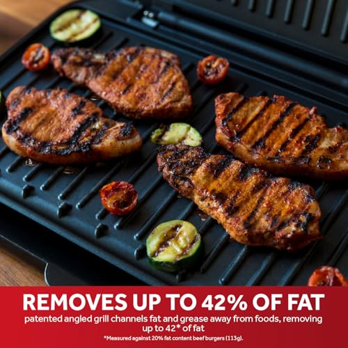 George Foreman Electric Fit Grill: Non-Stick Healthy Griddle Panini BBQ - Black, 2400W