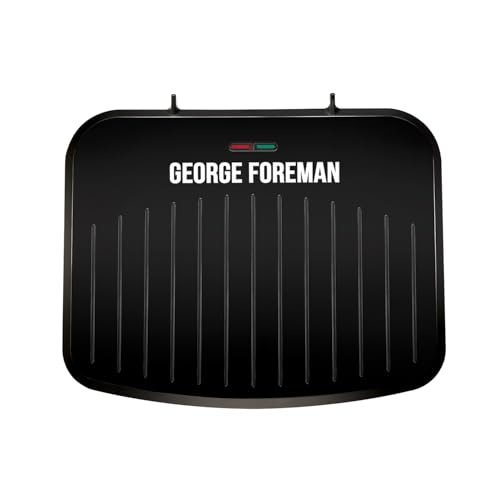 George Foreman Electric Fit Grill: Non-Stick Griddle Panini BBQ, Energy Saving, Easy Clean - Black, 1630W