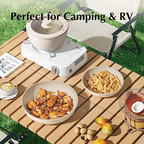 Redchef Ceramic Cookware Set, Non Stick Pots & Pans, Detachable Handle, PFAS PFOA PTFE Free, RV (Beige)