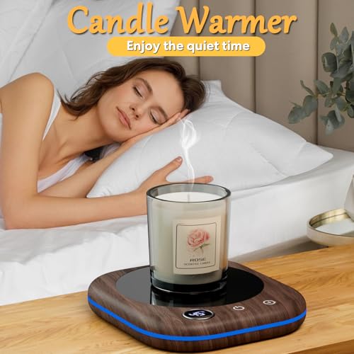 Lighting Coffee Mug Warmer, Smart Desk Cup Warmer, 3 Temp Control, Auto Shut Off, Brown Mug