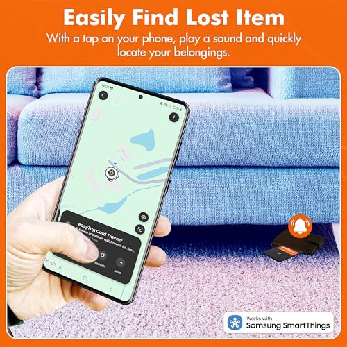 Samsung easyTag Card Tracker - Slim Global Tracking Smart Tag for Wallets, Bags, Luggage - Rechargeable, SmartThings Compatible