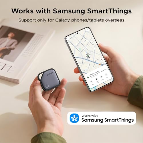 UGREEN FineTrack S 2 Pack Smart Tag for Samsung SmartThings, 550-Day Battery, Phone Find, Bluetooth Tracker