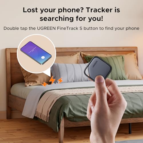 UGREEN FineTrack S 2 Pack Smart Tag for Samsung SmartThings, 550-Day Battery, Phone Find, Bluetooth Tracker