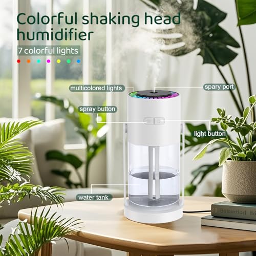 Nixtrve 550ml Ultrasonic Cool Mist USB Humidifier with Night Light - Quiet & Auto Shut-Off - Bedroom, Home, Office