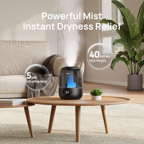 Dreo Bedroom Humidifier: Quiet Cool Mist, 30H Runtime, Essential Oil Diffuser
