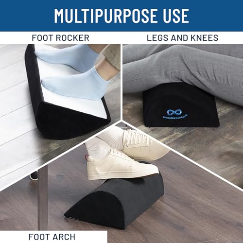 Everlasting Comfort Foot Rest: Memory Foam, Washable Cover, Non Slip Base - Ergonomic Office & Home Footrest