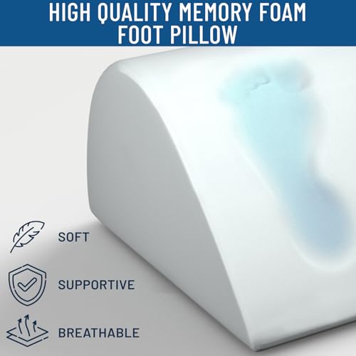 Everlasting Comfort Foot Rest: Memory Foam, Washable Cover, Non Slip Base - Ergonomic Office & Home Footrest