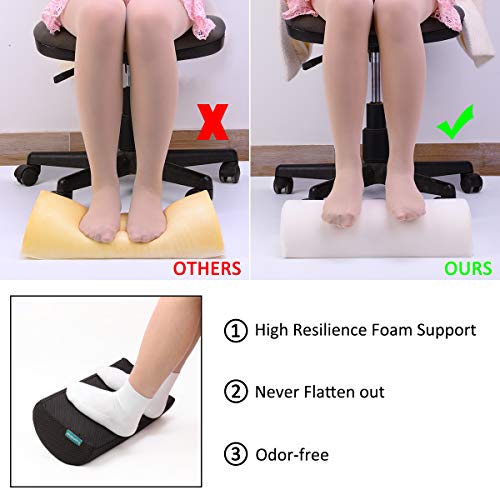 Topmener Ergonomic Foot Rest Cushion with Massage Dots - Washable Cover, Portable Handle - Relieve Leg, Knee, Back