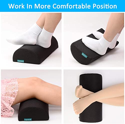 Topmener Ergonomic Foot Rest Cushion with Massage Dots - Washable Cover, Portable Handle - Relieve Leg, Knee, Back