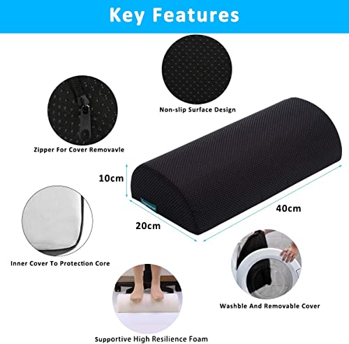 Topmener Ergonomic Foot Rest Cushion with Massage Dots - Washable Cover, Portable Handle - Relieve Leg, Knee, Back