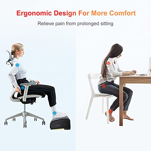 COMFIER Foot Rest with Heat - Home Office Foot Warmer & Ergonomic Stand - Gaming Desk Footstool - Memory Foam Support - Gifts