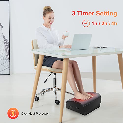 COMFIER Foot Rest with Heat - Home Office Foot Warmer & Ergonomic Stand - Gaming Desk Footstool - Memory Foam Support - Gifts