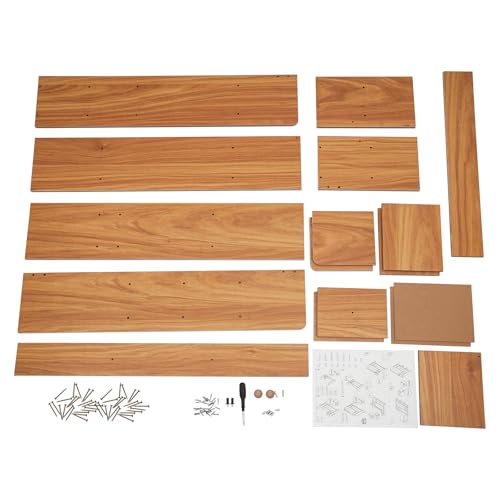 Tyvotrend Desk Organizer Stand with 9 Compartments for Office, School, and Home - Desktop Storage Rack Display Shelf - Pine Color - 83 x 17 inch