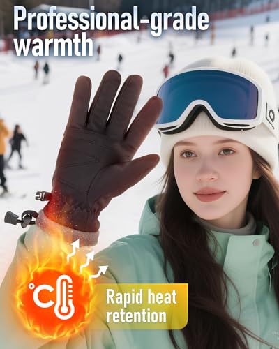 GoSkala Thermal Gloves: Warm Windproof Men Women Touch Screen Running Cycling Driving for Cold Weather, Black, M