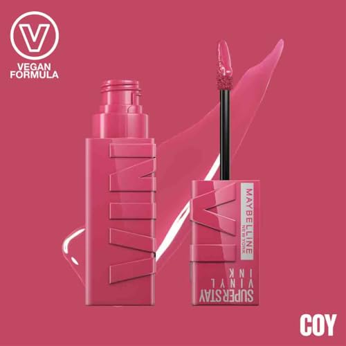 Maybelline Vinyl Ink Liquid Lipstick, Long-Lasting Shine, Vegan, 16h Wear, Smudge-Free - Shade 20 Coy