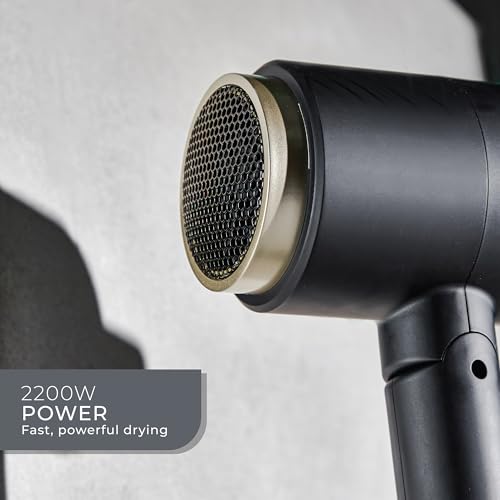 Bauer Ion FlowX Hair Dryer: Professional Ionic, 2 Speeds, 3 Heat Settings, Cool Shot, Concentrator Nozzle, Foldable - Travel Friendly