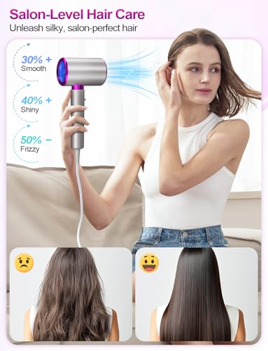 DMTIVMG Hairdryer 2400W with Diffuser Set, Lightweight for Travel & Salon, 3 Heat 2 Speed, Cool Shot - Thermostatic Control