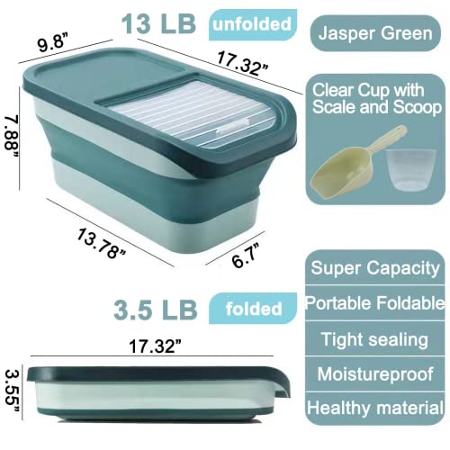 Wuciray Pet Food Storage Container: Airtight Bin for Dry Food, 5-10KG, Wheels