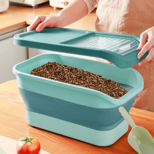 Wuciray Pet Food Storage Container: Airtight Bin for Dry Food, 5-10KG, Wheels
