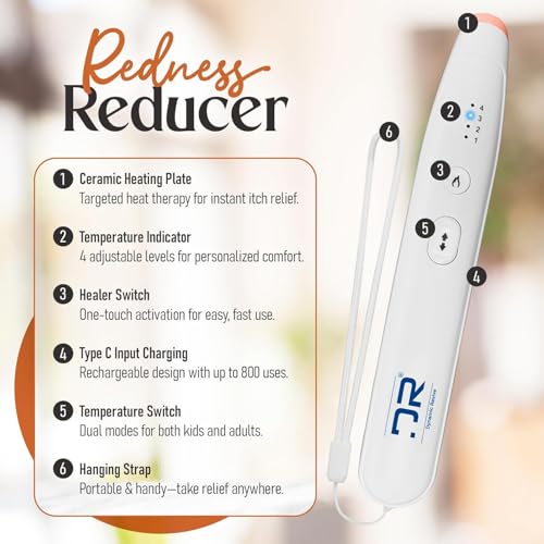 Dynamic Revive Itch Healer - Electronic Bite Relief Device - For Mosquito, Bee, Spider - Rechargeable, 4 Temp Modes - Kid & Adult