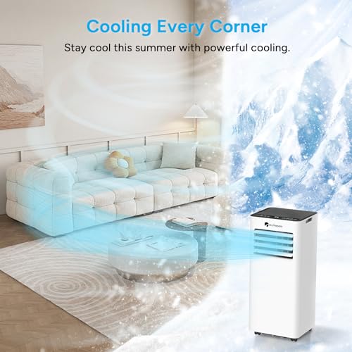DR.PREPARE 9000 BTU Portable Air Conditioner with WiFi, Dehumidifier & Cooling Fan - 2 Speeds, Sleep Mode, Child Lock