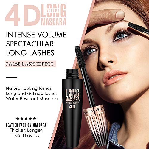 Silk Fiber Mascara, Extra Long & Thick Lashes, Waterproof Black