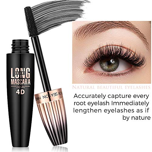 Silk Fiber Mascara, Extra Long & Thick Lashes, Waterproof Black