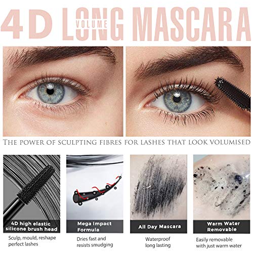 Silk Fiber Mascara, Extra Long & Thick Lashes, Waterproof Black