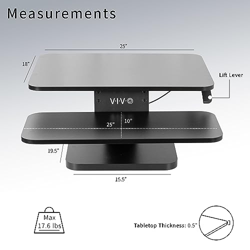 VIVO 25" Standing Desk Converter: Adjustable Sit Stand Riser