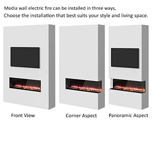 Endeavour Fires Rosedale Electric Fireplace, 3D Media Wall, Multi Flame Colors, Remote Control - 40 inch