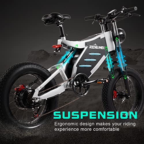 RZOGUWEX Off-Road EBIKE: 20" Electric Snow Bike, 48V 25AH Battery