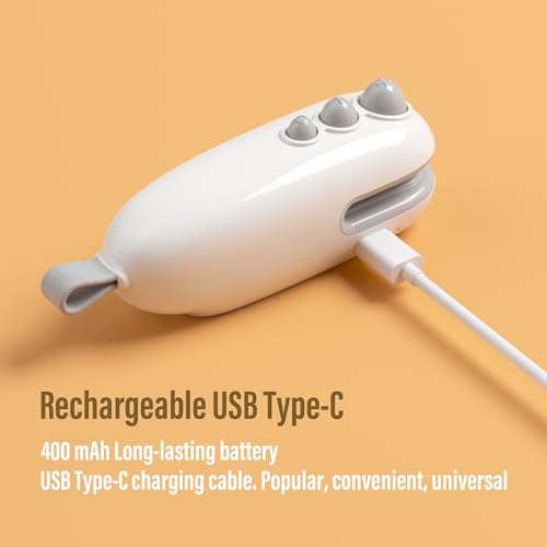 MORNIIE Mini Bag Sealer with Cutter, Rechargeable Handheld Heat Sealer - Keep Food Fresh, Portable Heat Seal Machine