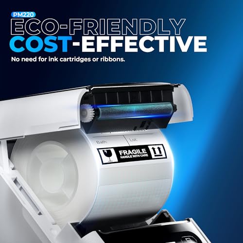 Nelko PM220 Bluetooth Label Printer: Portable 2 Inch Maker for iOS & Android - Clothing, Retail, Barcode - White Home Use