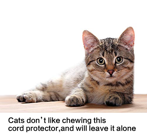 Alex Tech Cord Protector 10ft - 1/2 inch Split Sleeving for USB Power Cord, Audio Video Cable - Protects from Chewing - Black