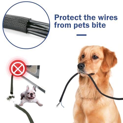 JOTO Cord Protector 10ft Cable Sleeve for TV Computer Home - Black