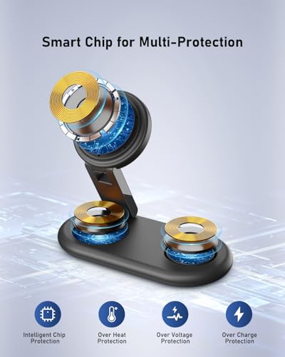 Apple 3-in-1 Wireless Charger Stand, 15W Fast MagSafe for iPhone, Apple Watch, AirPods