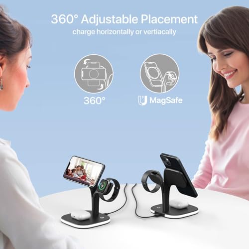EXW 3-in-1 MagSafe Wireless Charger for iPhone & Apple Watch, AirPods - Fast Charging Station