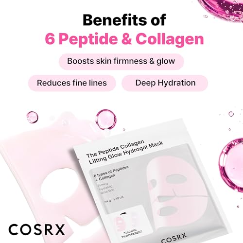 COSRX Pink Peptide Collagen Face Masks for Lifting Glow