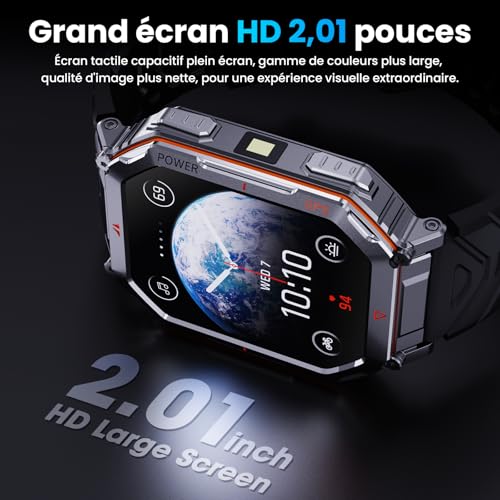 Brand Military Smart Watch: GPS/Compass, Voice Assistant, HD Display, Bluetooth Calling, Fitness Tracker - Android/iOS (Black)