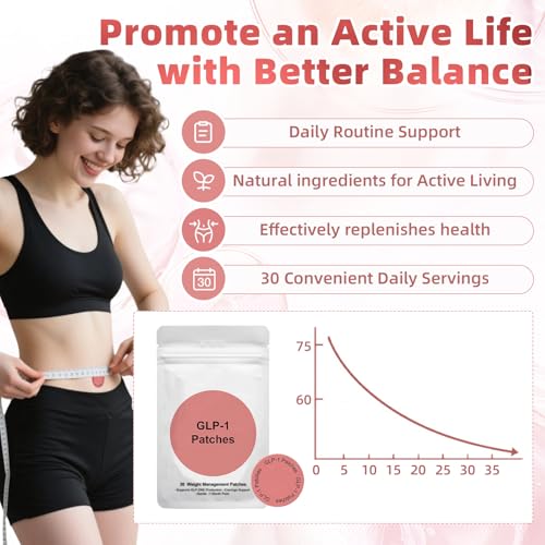 GLP1 Weight Loss Patches - 60 Day Supply | Natural Transdermal Patch with Cinnamon & B Vitamins | Waterproof Management Aid