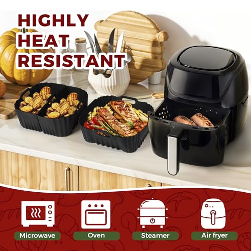 Pietuley Silicone Air Fryer Molds Set for Philips & Moulinex, Ninja, Cosori - Accessory Kit for Various Air Fryer Models