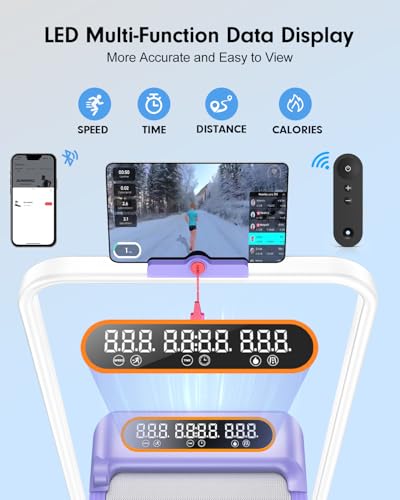 Upgrade Foldable Treadmill: Low Noise, 9% Incline, Handle Bar, 4-in-1 Portable Walking Pad for Home/Office, 350Lbs, APP Control